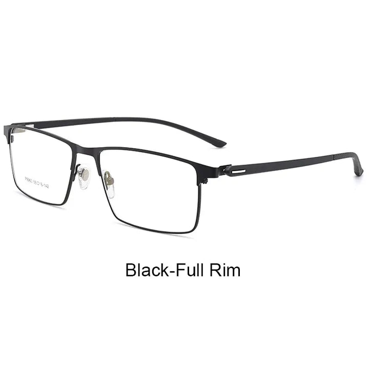 Hotony Men's Full Or Semi Rim Square Tr 90 Alloy Eyeglasses P9960 Full Rim Hotony BlackFullRim  