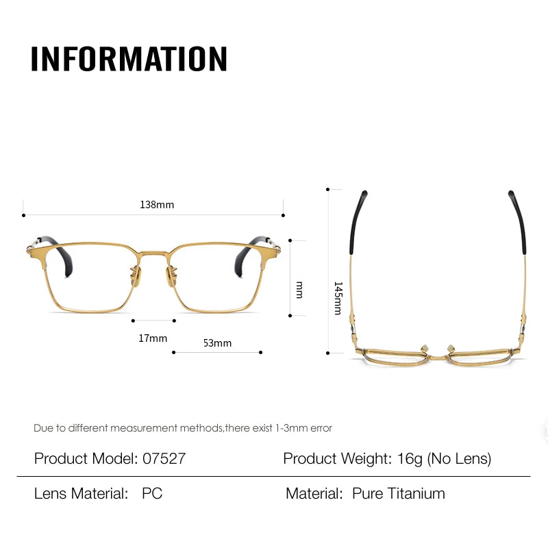 Muzz 07527 men's pure titanium prescription eyeglasses — view 2