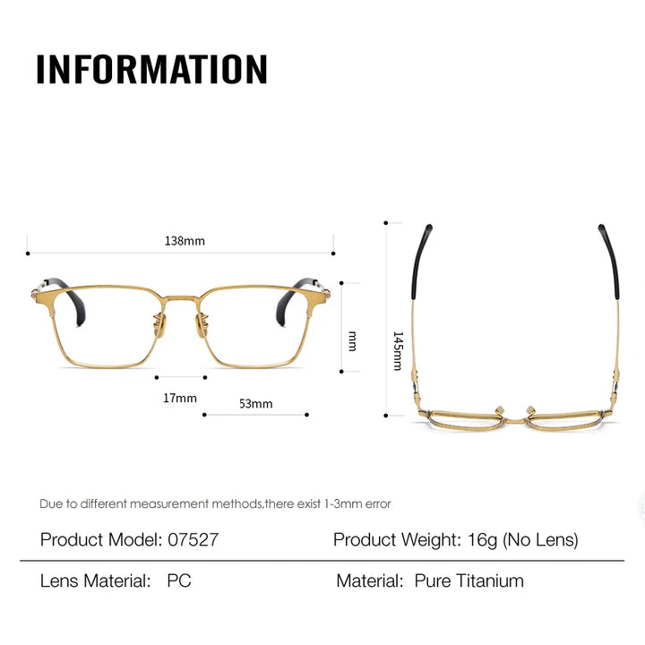 Muzz 07527 men's pure titanium prescription eyeglasses — view 2