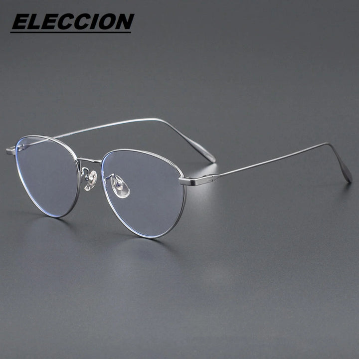 Eleccion Unisex Full Rim Oval Cat Eye Titanium Eyeglasses 30885