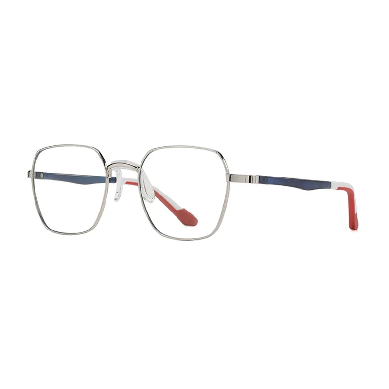 Ralferty Women's Full Rim Polygon Alloy Eyeglasses R845 Full Rim Ralferty Silver Dark Blue CHINA 