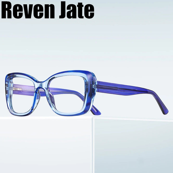 Reven Jate Unisex Full Rim Square Cat Eye Tr 90 Eyeglasses J2147 Full Rim Reven Jate   