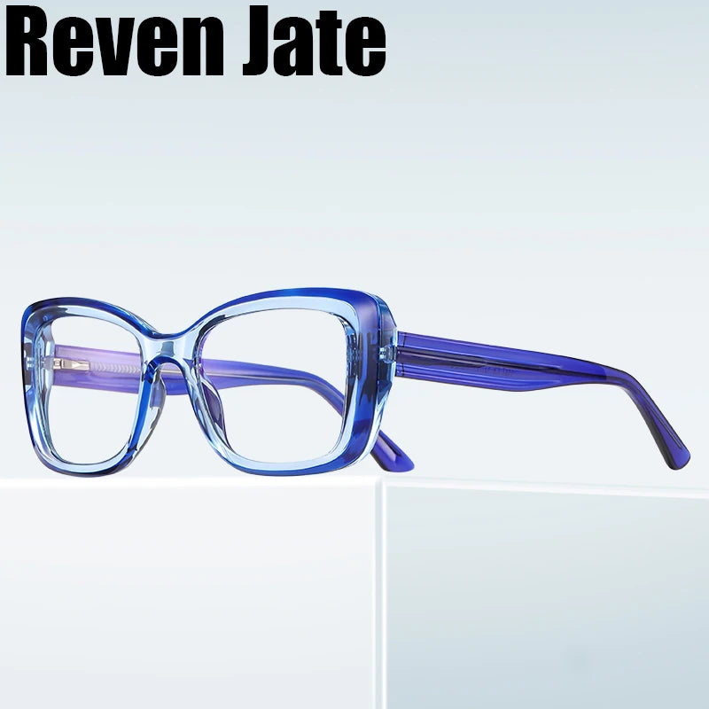 Reven Jate Unisex Full Rim Square Thick Tr 90 Eyeglasses 21147