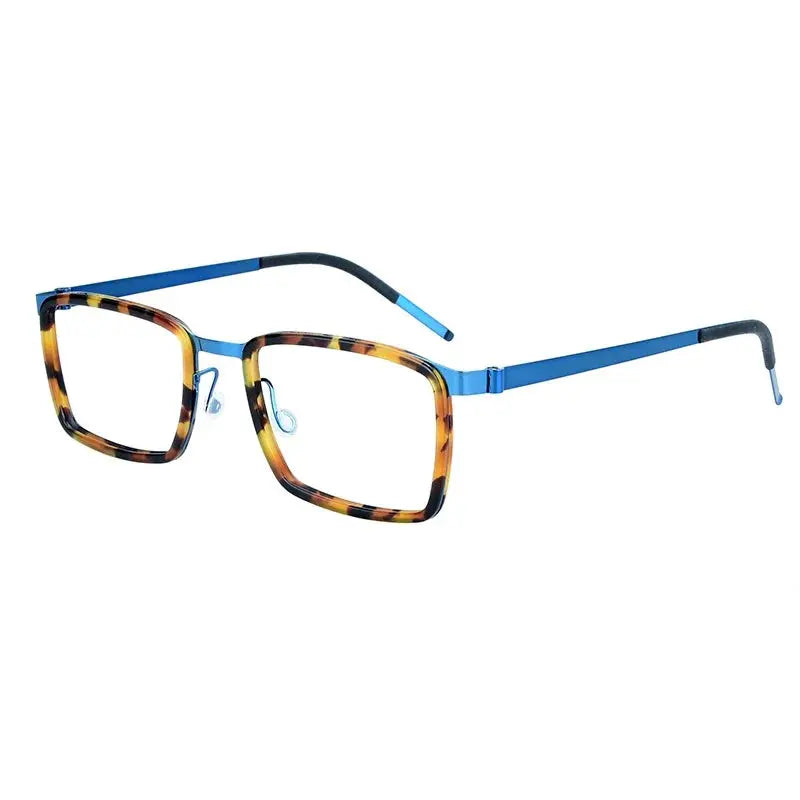 Bobbie 971100 Unisex Square Titanium Acetate Full Rim Frames FuzWeb
