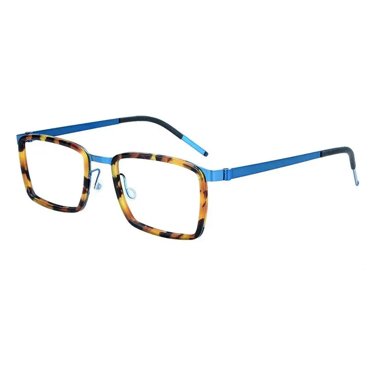 Bobbie 971100 Unisex Square Titanium Acetate Full Rim Frames FuzWeb