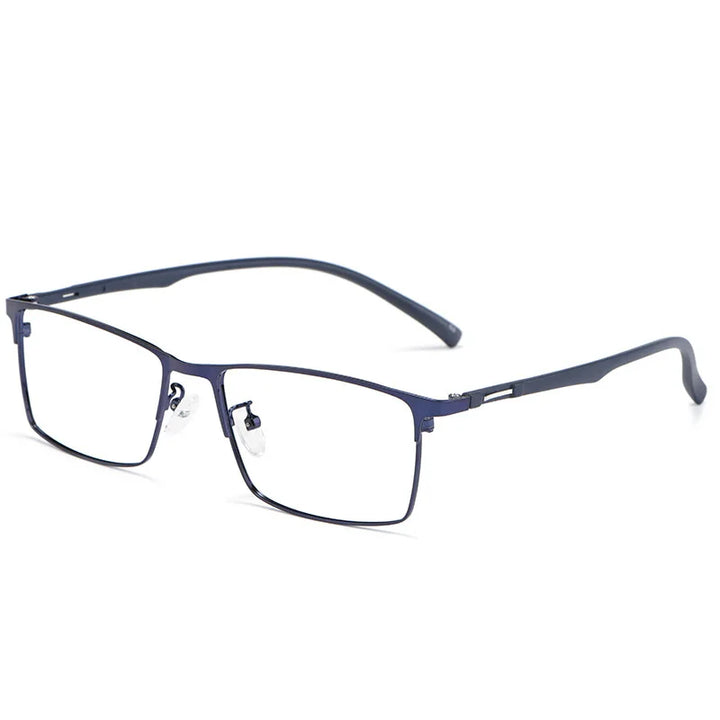 Reven Jate Unisex Full Rim Square Titanium Alloy Eyeglasses 89028 Full Rim Reven Jate Blue