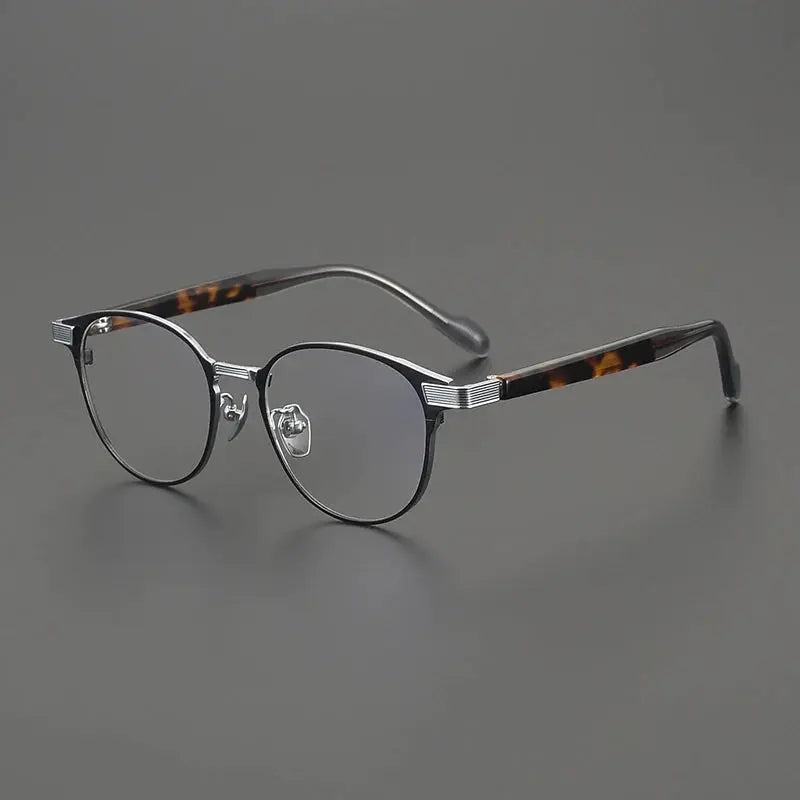 Gatenac Unisex Full Rim Oval Square Titanium Eyeglasses 190073 FuzWeb