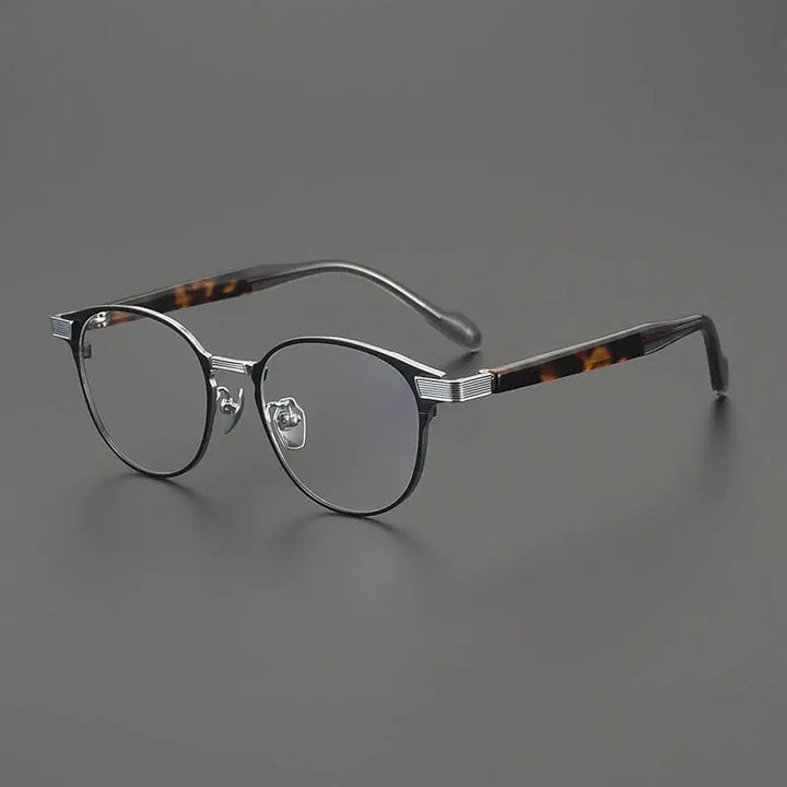 Gatenac Unisex Full Rim Oval Square Titanium Eyeglasses 190073 FuzWeb