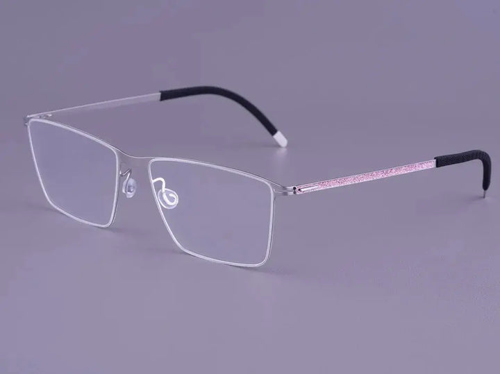 Bobbie 410975 Unisex Screwless Full Rim Square Titanium Frames FuzWeb