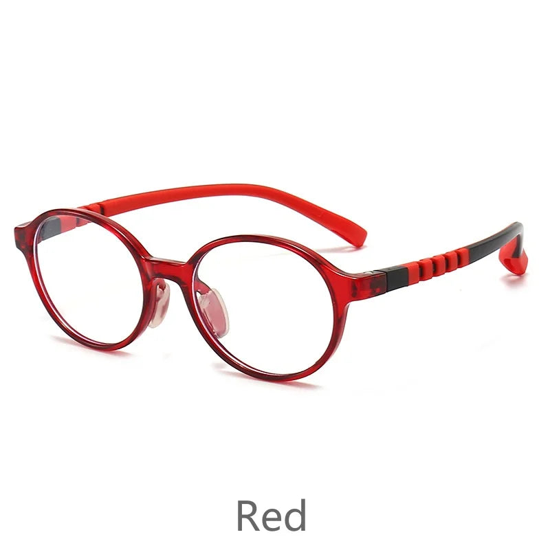 KatKani Unisex Children's Full Rim  Round Tr 90 Eyeglasses D108 Full Rim KatKani Eyeglasses red  