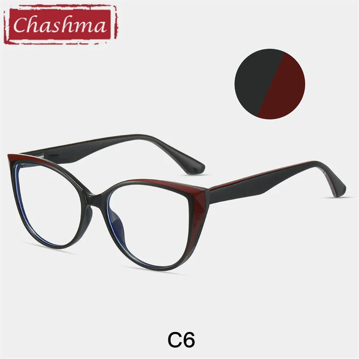 Chashma Ottica Women's Full Rim Cat Eye Tr 90 Titanium Eyeglasses 87224