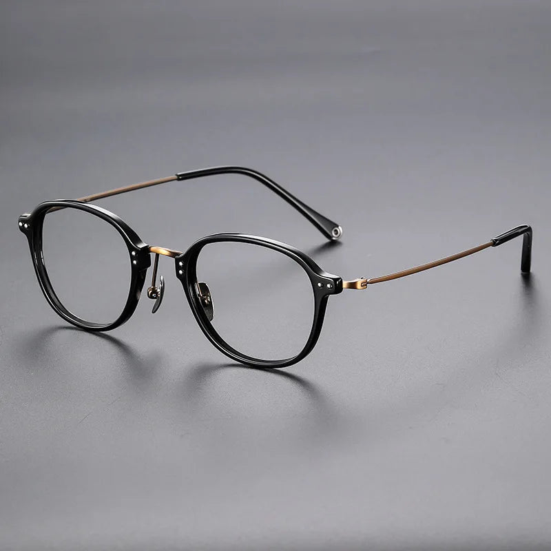 Zirosat Men's Full Rim Square Titanium Eyeglasses 42350