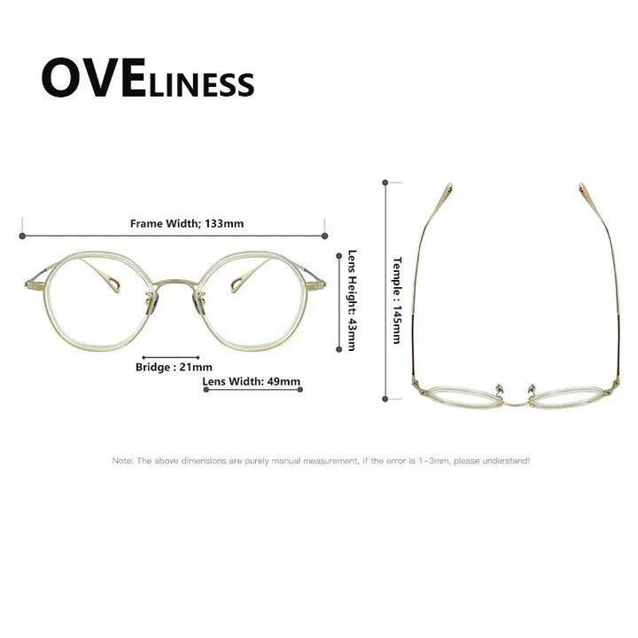 Oveliness Women's Full Rim Polygon Acetate Titanium Eyeglasses 922142