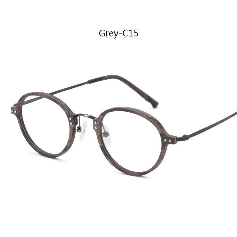 Hdcrafter Womens Full Rim Round Acetate Titanium Frames 810300 — view 3 | Hdcrafter Eyeglasses at FuzWeb
