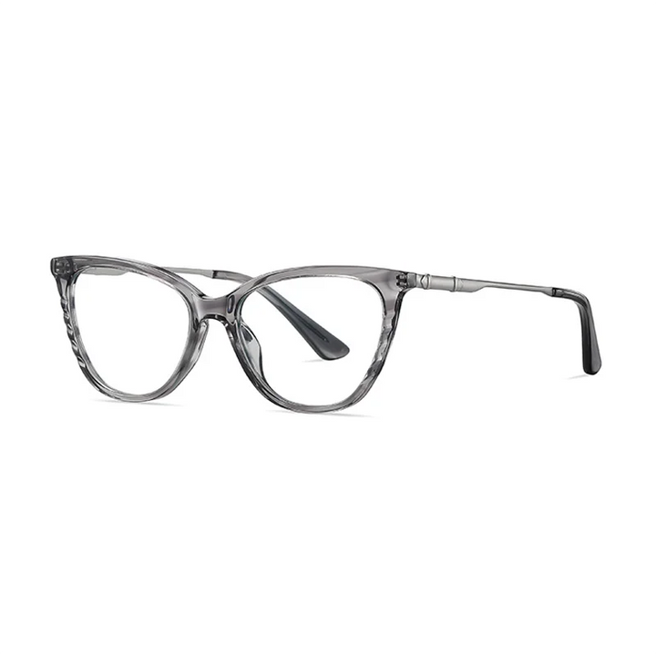 Ralferty Women's Full Rim Square Cat Eye Acetate Alloy Eyeglasses R921 Full Rim Ralferty C627 Gray CHINA 