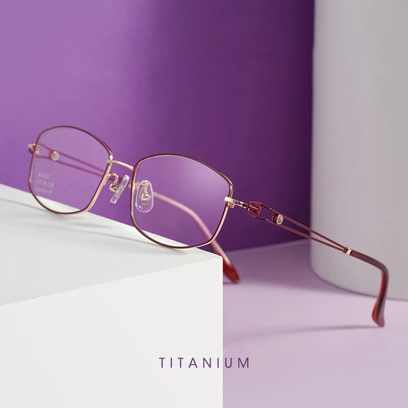 Hotony Women's Full Rim Pure Titanium Prescription Eyeglasses BV6002 - view 2
