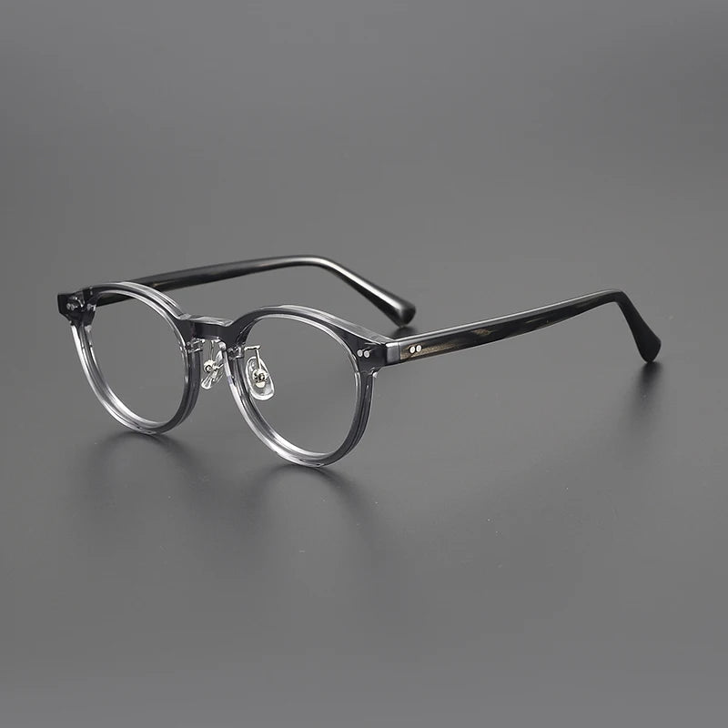 Black Mask Unisex Full Rim Round Acetate Eyeglasses 798615
