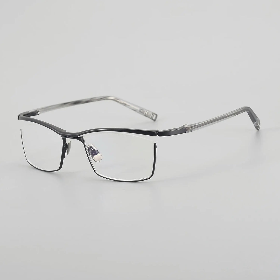 Aror Unisex Full Rim Brow Line 606300 Screwless Titanium Square Frames FuzWeb