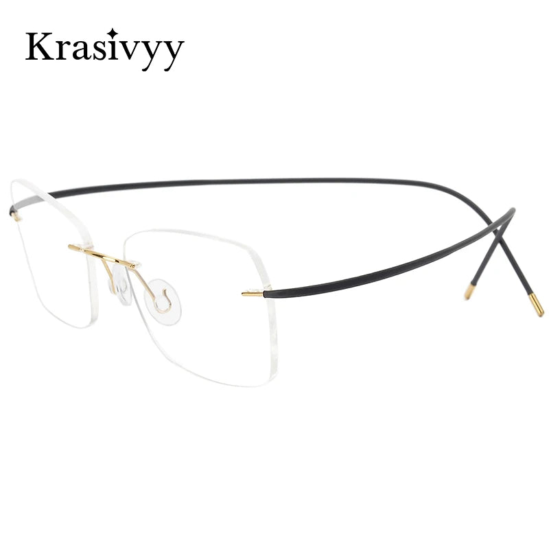 Krasivyy Unisex Rimless Oval Titanium Eyeglasses 1615 Rimless Krasivyy   
