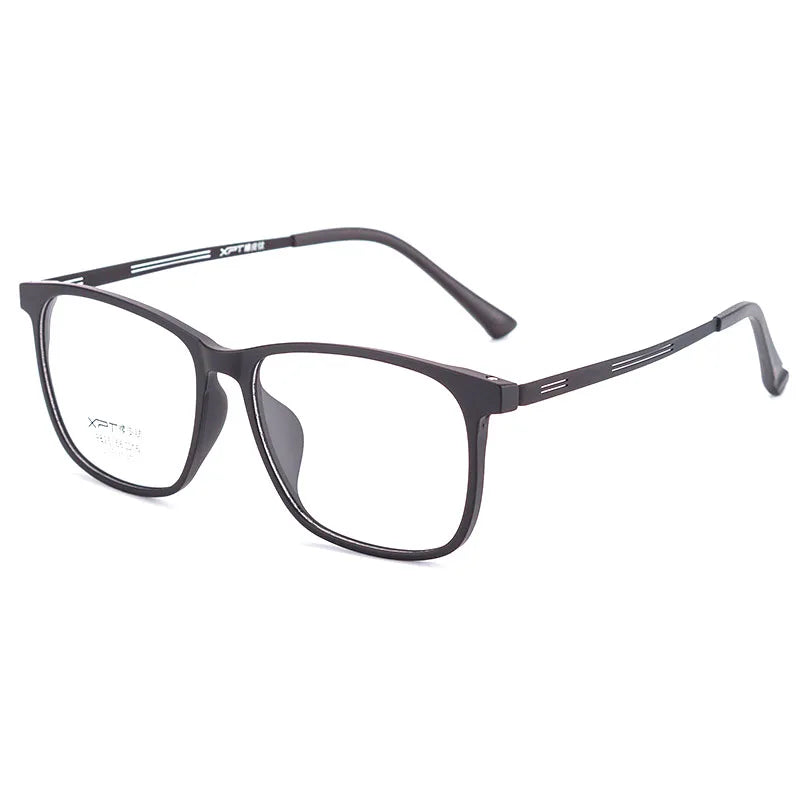 Kocolior Unisex Full Rim Square Tr 90 Titanium Hyperopic Reading Glasses 9825 Reading Glasses Kocolior Black 0 