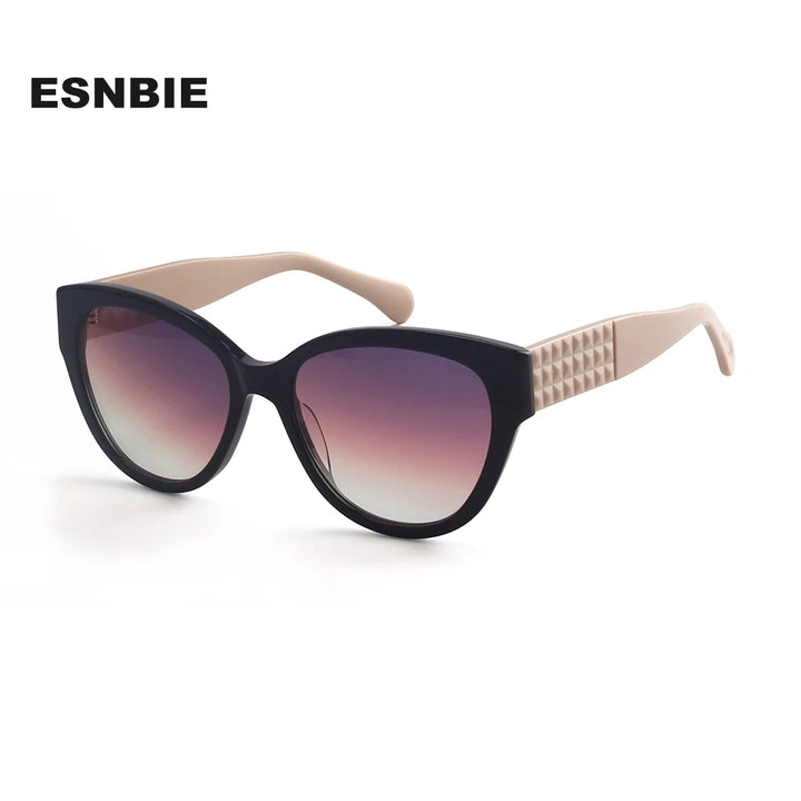 Esnbie Women's Full Rim Cat Eye Acetate Nylon Sunglasses 917125
