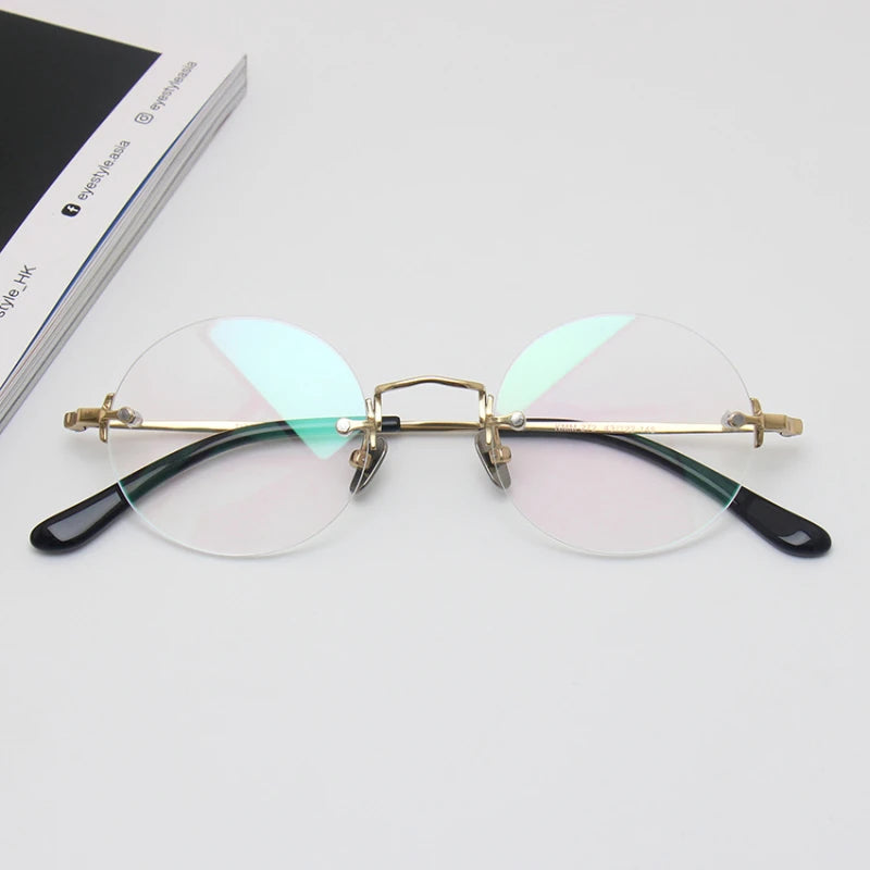 Blackmask Unisex Rimless Round Titanium Eyeglasses BM-KM272