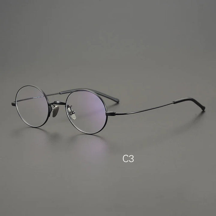 Yujo Unisex Full Rim Oval Round Titanium Eyeglasses 563143