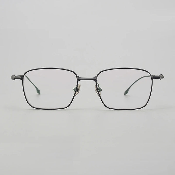 Black Mask Unisex Full Rim Irregular Square Titanium Eyeglasses 0102 Full Rim Black Mask   