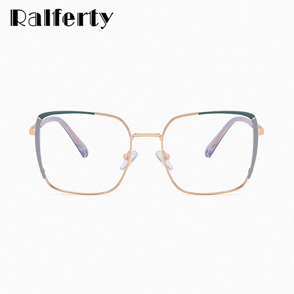 Ralferty Women's Full Rim Square Alloy Eyeglasses R82107 Full Rim Ralferty   