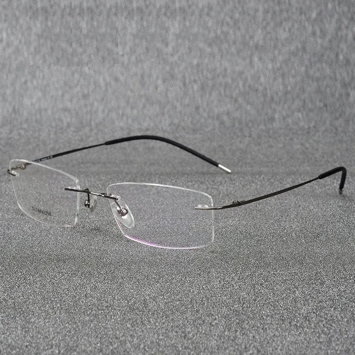 Brightzone Women's Rimless Square Titanium Alloy Eyeglasses 76210 Rimless Brightzone Gray