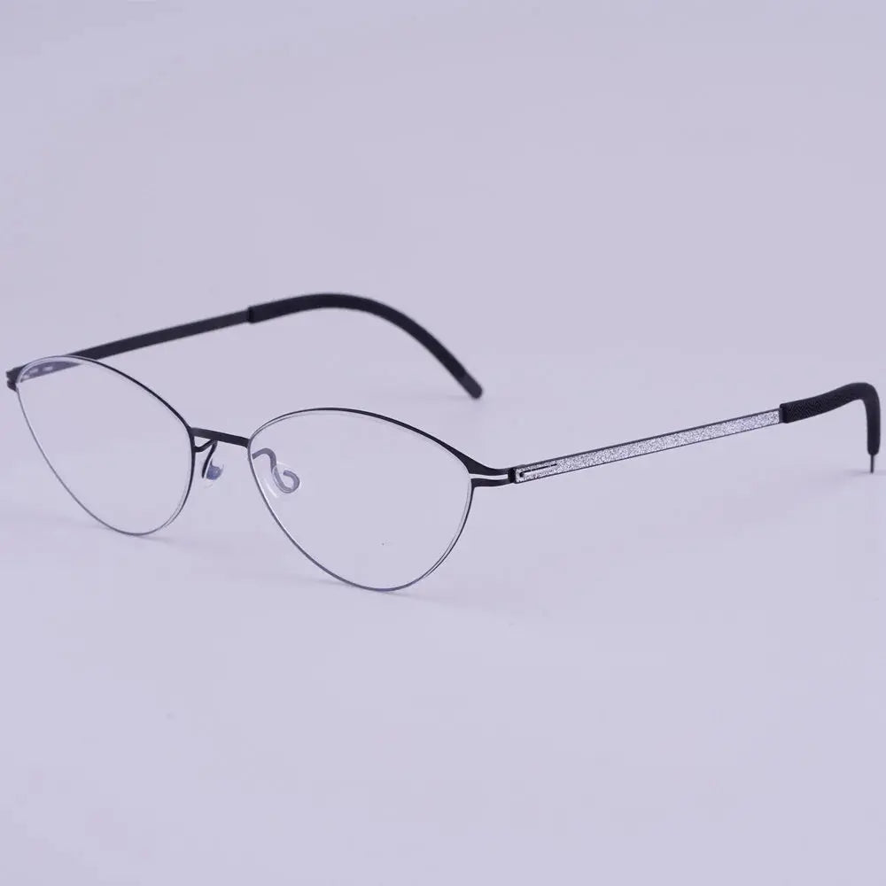 Aimee Unisex Full Rim Oval Titanium Screwless Eyeglasses 481465 FuzWeb