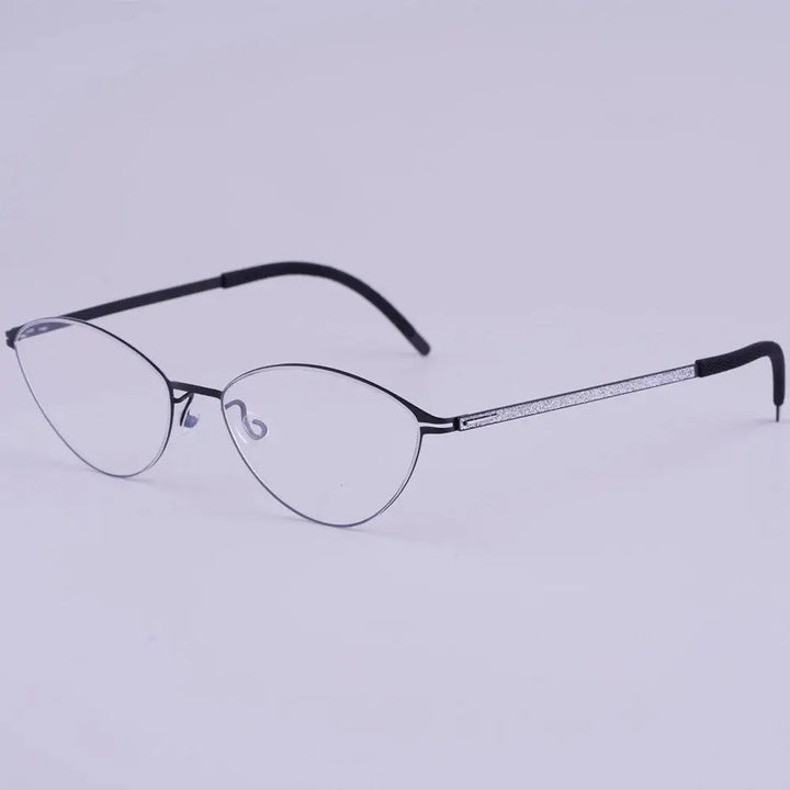 Aimee Unisex Full Rim Oval Titanium Screwless Eyeglasses 481465 FuzWeb