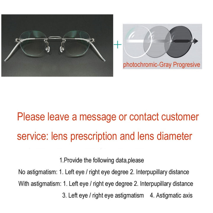 Yujo Unisex Rimless Polygon Stainless Steel Eyeglasses Custom Lens Options Rimless Yujo C6 China 