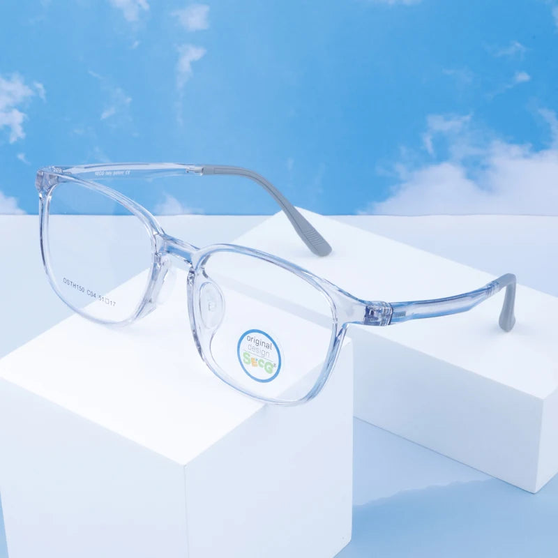 Secg Unisex Children's Full Rim Square Tr 90 Silicone Eyeglasses 241150