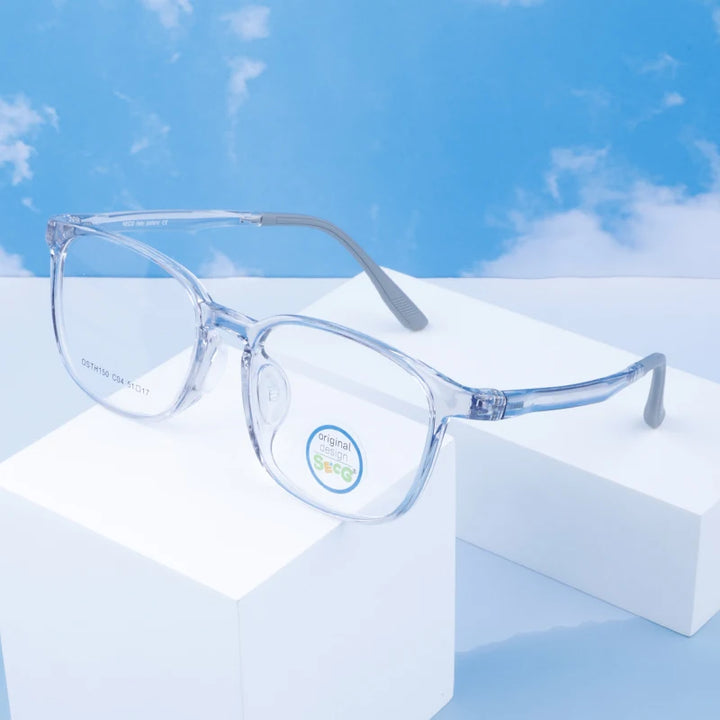 Secg Unisex Children's Full Rim Square Tr 90 Silicone Eyeglasses 241150