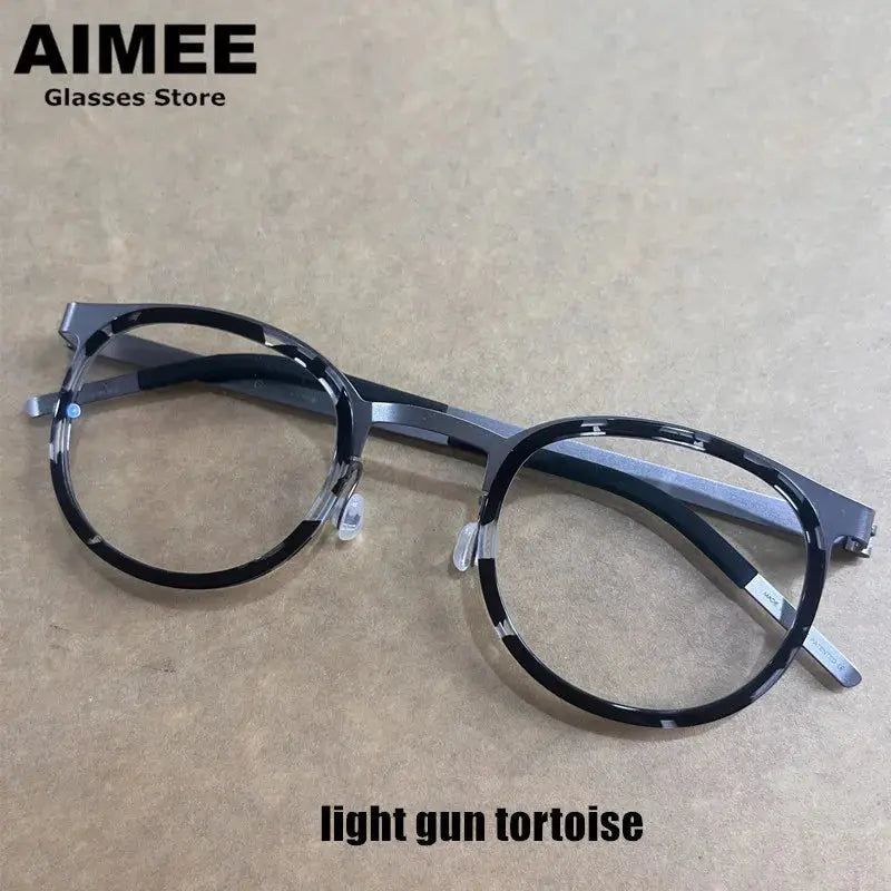 Aimee Full Rim 970400 Unisex Screwless Titanium Round Frames Aimee