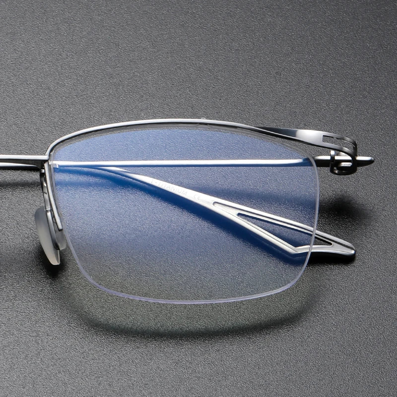 Muzz Four men's semi rim pure titanium prescription eyeglasses — view 6