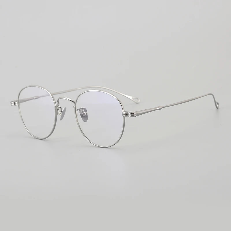Muzz Unisex Full Rim Oval Titanium Eyeglasses Mu03 Full Rim Muzz Silver  