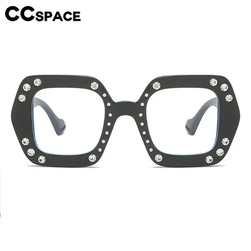 CCspace Women's Full Rim Big Square Polycarbonate Eyeglasses 57412 Full Rim CCSpace   