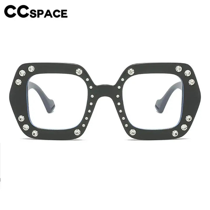 CCspace Women's Full Rim Big Square Polycarbonate Eyeglasses 57412 Full Rim CCSpace   