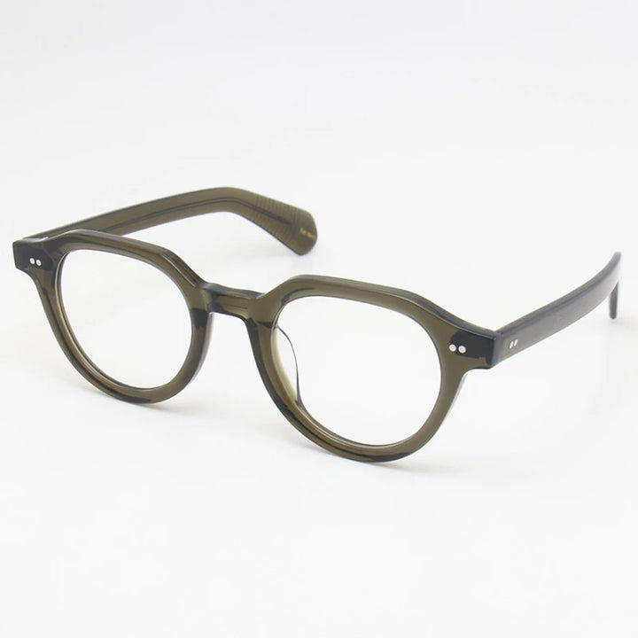 Black Mask Unisex Full Rim Round Acetate Eyeglasses Fuz 4