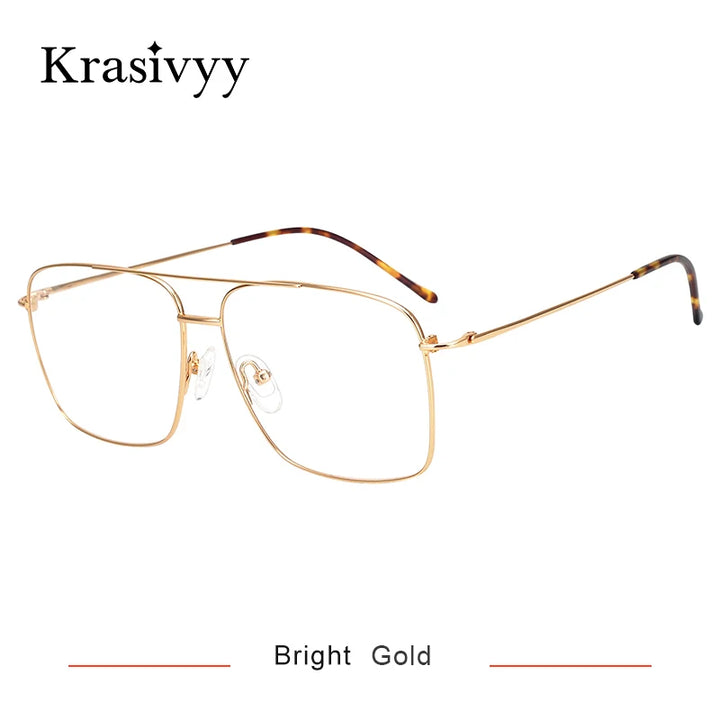 Krasivyy Women's Full Rim Square Double Bridge Titanium Eyeglasses 316051