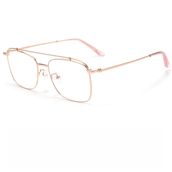Yimaruili Women's Full Rim Square Double Bridge Titanium Eyeglasses 76007