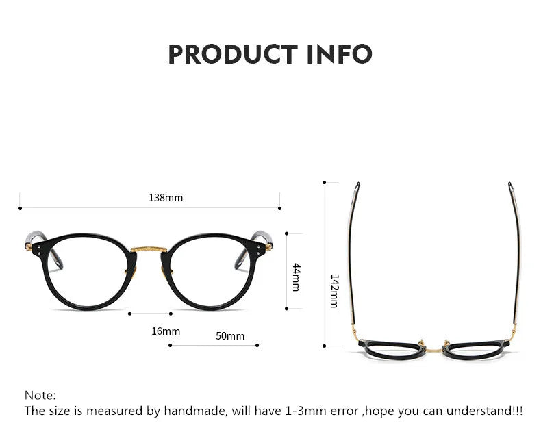 Aimee Women's Full Rim Oval Square Acetate Titanium Eyeglasses 541819