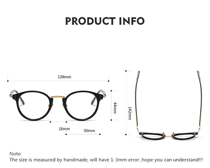 Aimee Women's Full Rim Oval Square Acetate Titanium Eyeglasses 541819