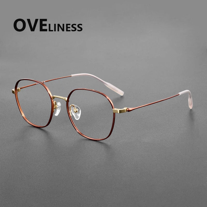 Oveliness Women's Full Rim Polygon Square Titanium Eyeglasses 381028