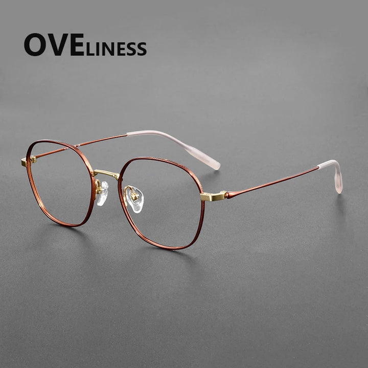 Oveliness Women's Full Rim Polygon Square Titanium Eyeglasses 381028