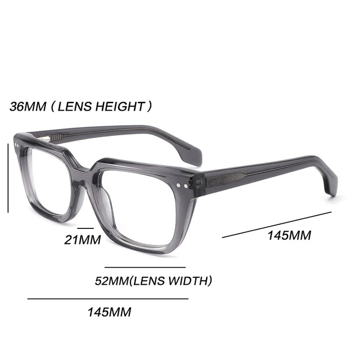 Gatenac Unisex Full Rim Square Acetate Reading Glasses G882211