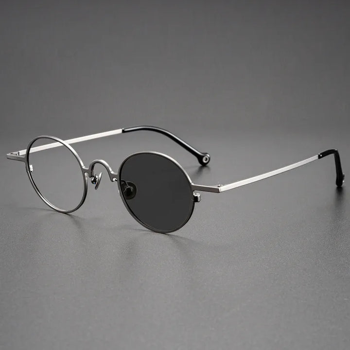 Kocolior Unisex Full Rim Small Round Titanium Hyperopic Reading Glasses K080 Reading Glasses Kocolior Photochromic Gun 0 