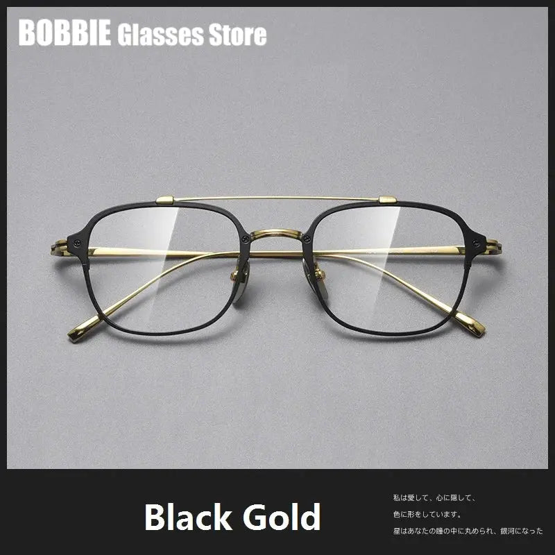 Bobbie 316900 Unisex Square Double Bridge Titanium Full Rim Frames FuzWeb